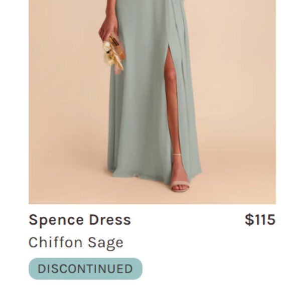 Bridesmaid Birdy Grey Chiffon Sage Spence Dress - Size M - Picture 2 of 6